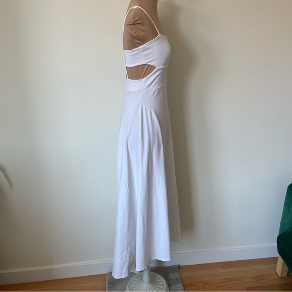 Susana Monaco Thin Strap High Low Cut Out Back White Jersey Maxi Dress EUC Sz XS - Picture 7 of 11